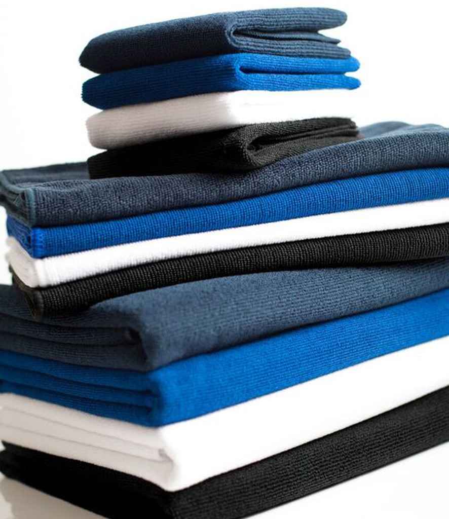 Towel City Microfibre Bath Towel in ONE Navy by Towel City — Custom branded clothing by Print Press, featuring premium embroidery produced in our specialist print lab in the UK.
