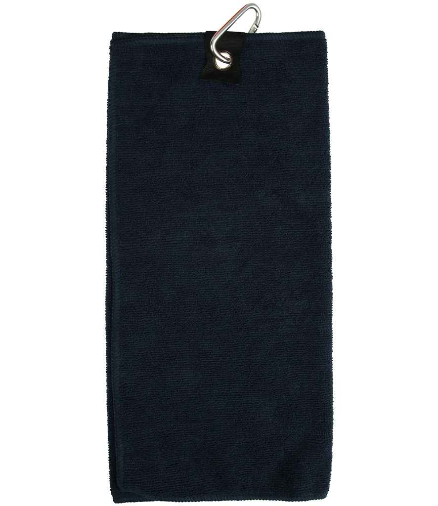 Towel City Microfibre Golf Towel in ONE Navy by Towel City — Custom branded clothing by Print Press, featuring premium embroidery produced in our specialist print lab in the UK.