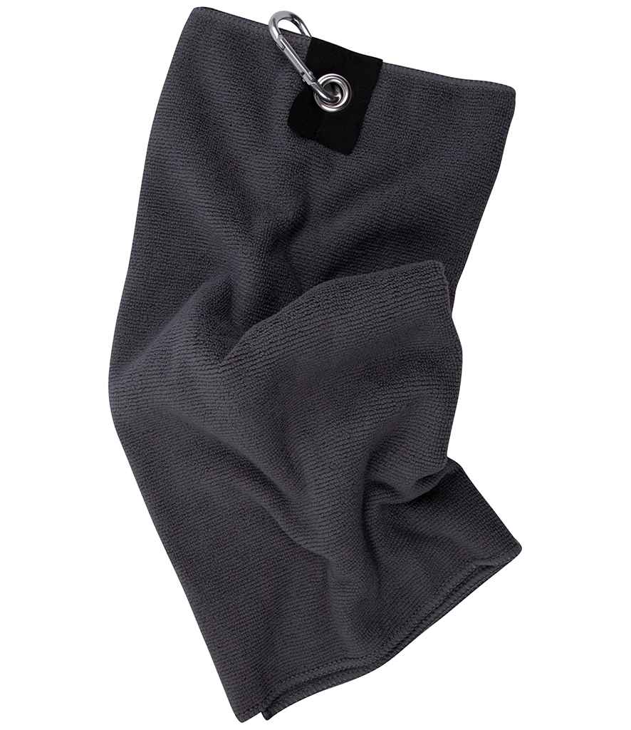 Towel City Microfibre Golf Towel in ONE Steel Grey by Towel City — Custom branded clothing by Print Press, featuring premium embroidery produced in our specialist print lab in the UK.