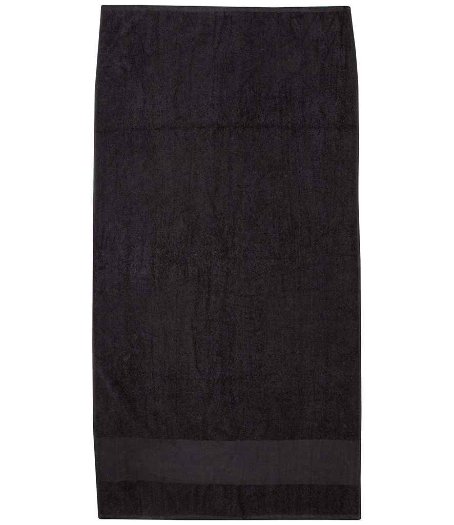 Towel City Printable Border Hand Towel in ONE Black by Towel City — Custom branded clothing by Print Press, featuring premium embroidery produced in our specialist print lab in the UK.
