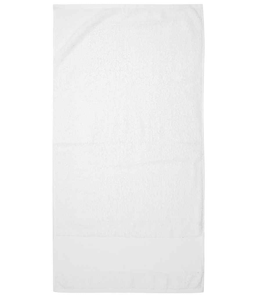 Towel City Printable Border Hand Towel in ONE White by Towel City — Custom branded clothing by Print Press, featuring premium embroidery produced in our specialist print lab in the UK.
