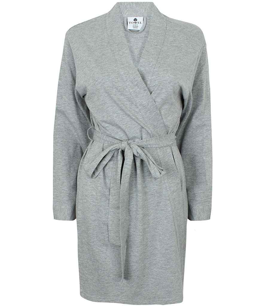 Towel City Ladies Cotton Wrap Robe in Heather Grey by Towel City — Custom branded clothing by Print Press, featuring premium embroidery produced in our specialist print lab in the UK.