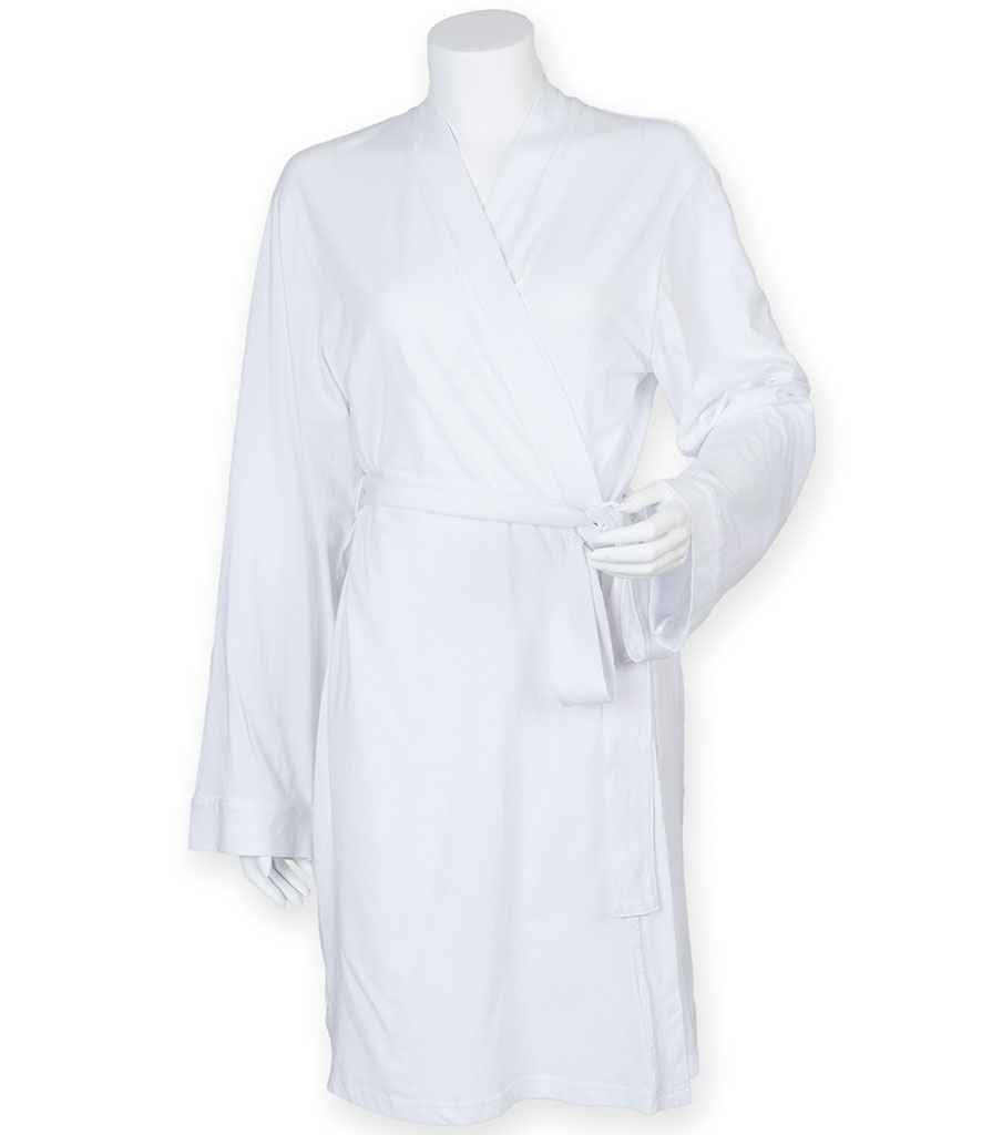 Towel City Ladies Cotton Wrap Robe in White by Towel City — Custom branded clothing by Print Press, featuring premium embroidery produced in our specialist print lab in the UK.