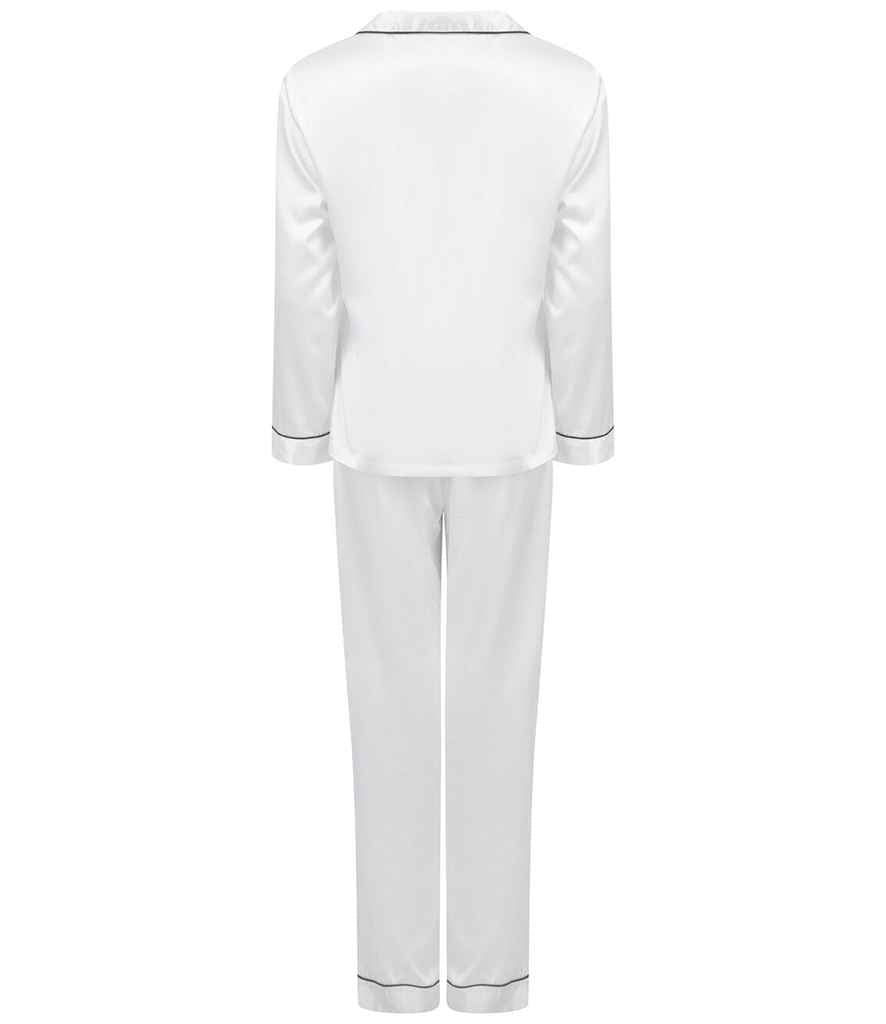 Towel City Ladies Satin Long PJ's in by Towel City — Custom branded clothing by Print Press, featuring premium embroidery produced in our specialist print lab in the UK.