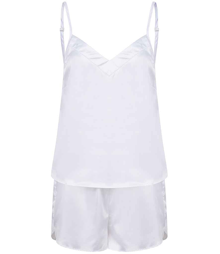 Towel City Ladies Satin Cami Short PJ's in by Towel City — Custom branded clothing by Print Press, featuring premium embroidery produced in our specialist print lab in the UK.