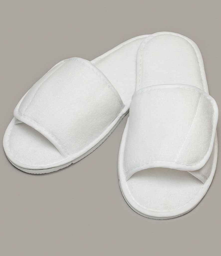 Towel City Open Toe Slippers in by Towel City — Custom branded clothing by Print Press, featuring premium embroidery produced in our specialist print lab in the UK.