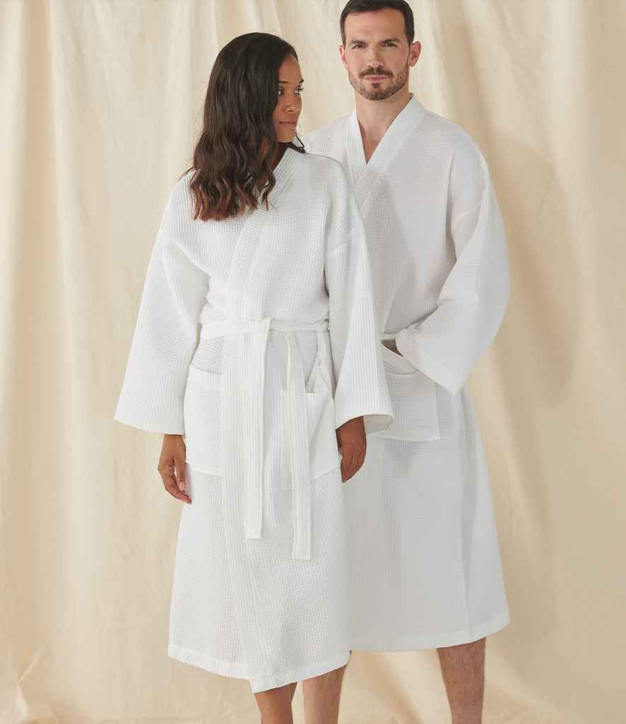 Towel City Waffle Robe in by Towel City — Custom branded clothing by Print Press, featuring premium embroidery produced in our specialist print lab in the UK.