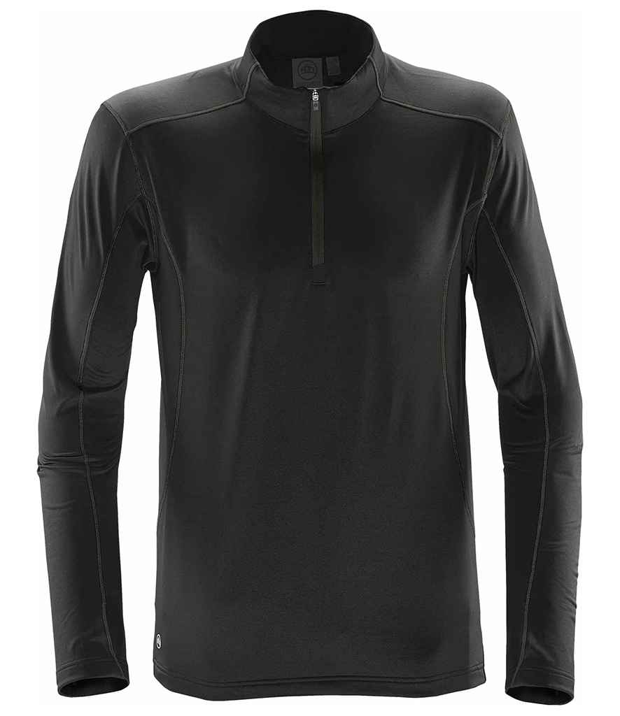 Stormtech Pulse Fleece Pullover Zip Neck Top in Black Carbon by Stormtech — Custom branded clothing by Print Press, featuring premium embroidery produced in our specialist print lab in the UK.
