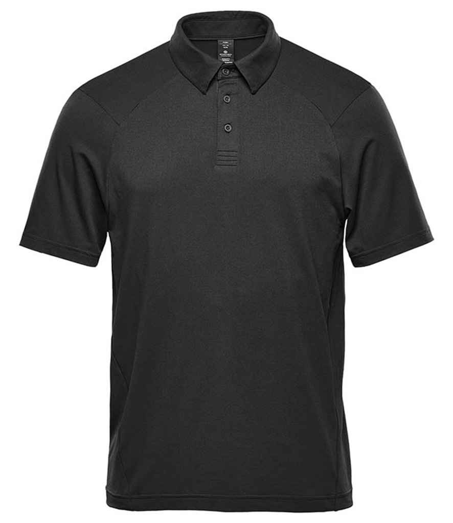 Stormtech Camino Performance Polo Shirt in Black by Stormtech — Custom branded clothing by Print Press, featuring premium embroidery produced in our specialist print lab in the UK.