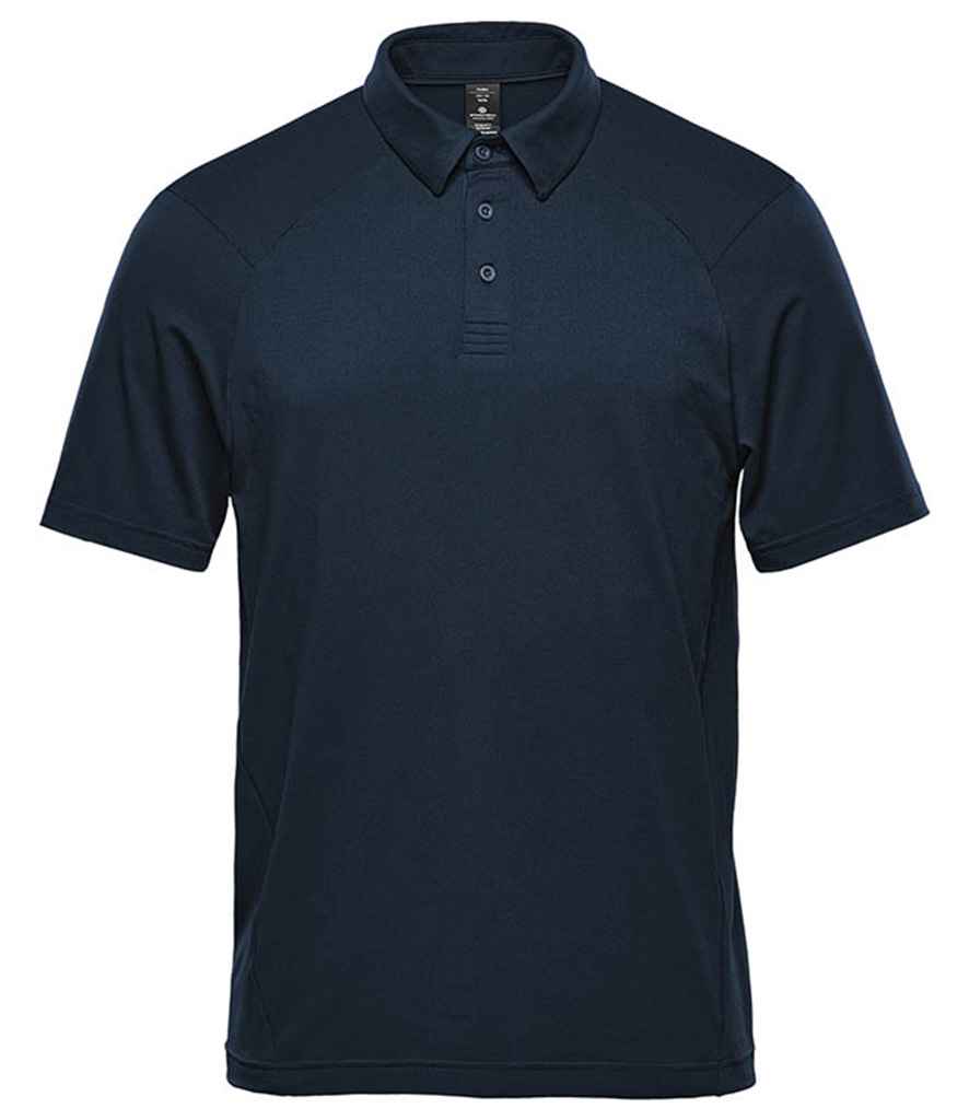 Stormtech Camino Performance Polo Shirt in Navy by Stormtech — Custom branded clothing by Print Press, featuring premium embroidery produced in our specialist print lab in the UK.