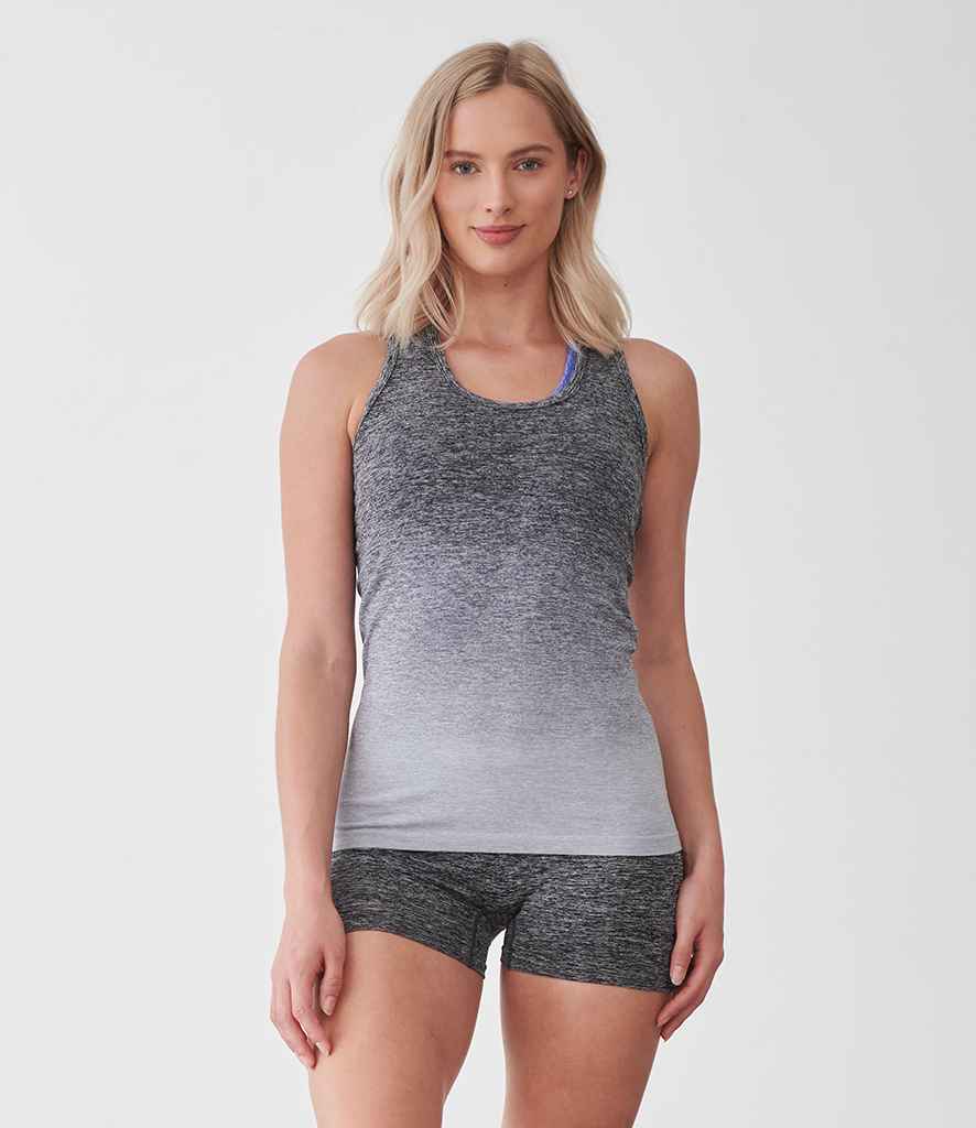 Tombo Ladies Seamless Fade Out Vest in Dark Grey Light Grey Marl by Tombo — Custom branded clothing by Print Press, featuring premium embroidery produced in our specialist print lab in the UK.