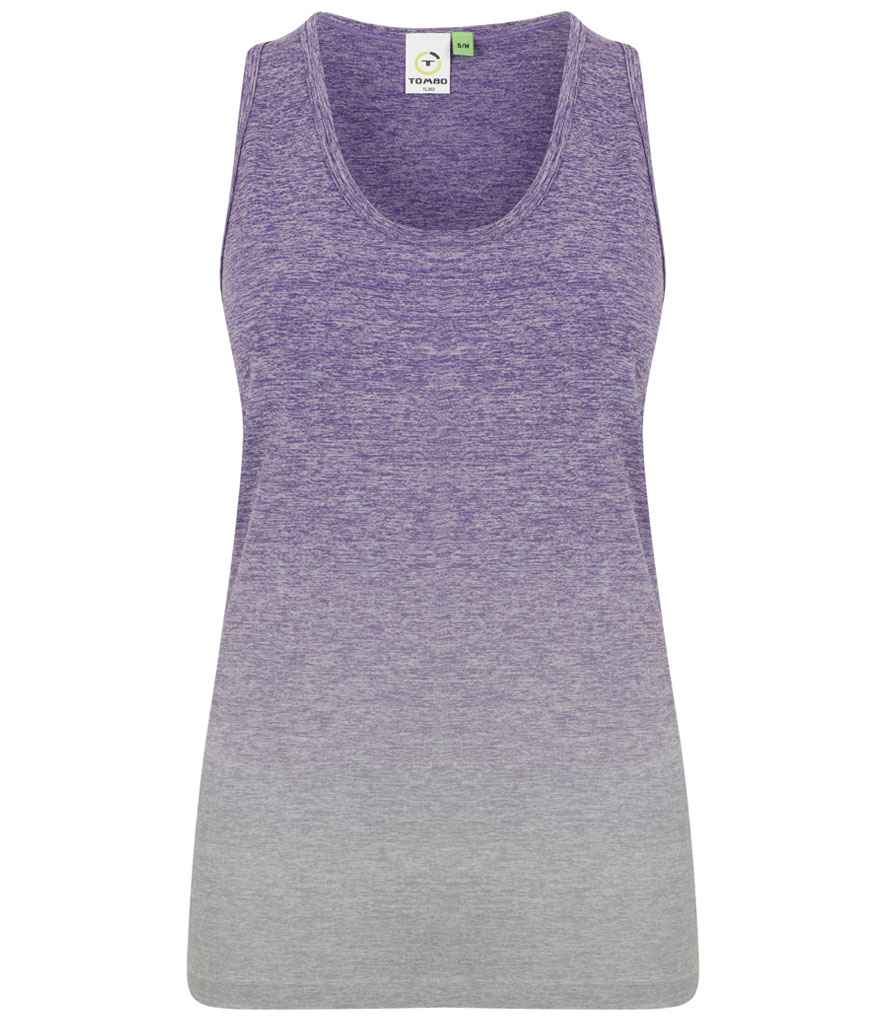 Tombo Ladies Seamless Fade Out Vest in Purple Light Grey Marl by Tombo — Custom branded clothing by Print Press, featuring premium embroidery produced in our specialist print lab in the UK.