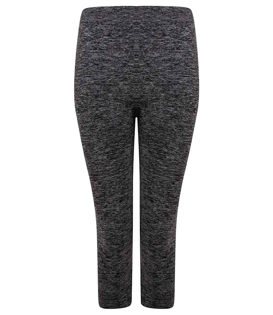 Tombo Ladies Seamless Cropped Leggings in Dark Grey Marl by Tombo — Custom branded clothing by Print Press, featuring premium embroidery produced in our specialist print lab in the UK.