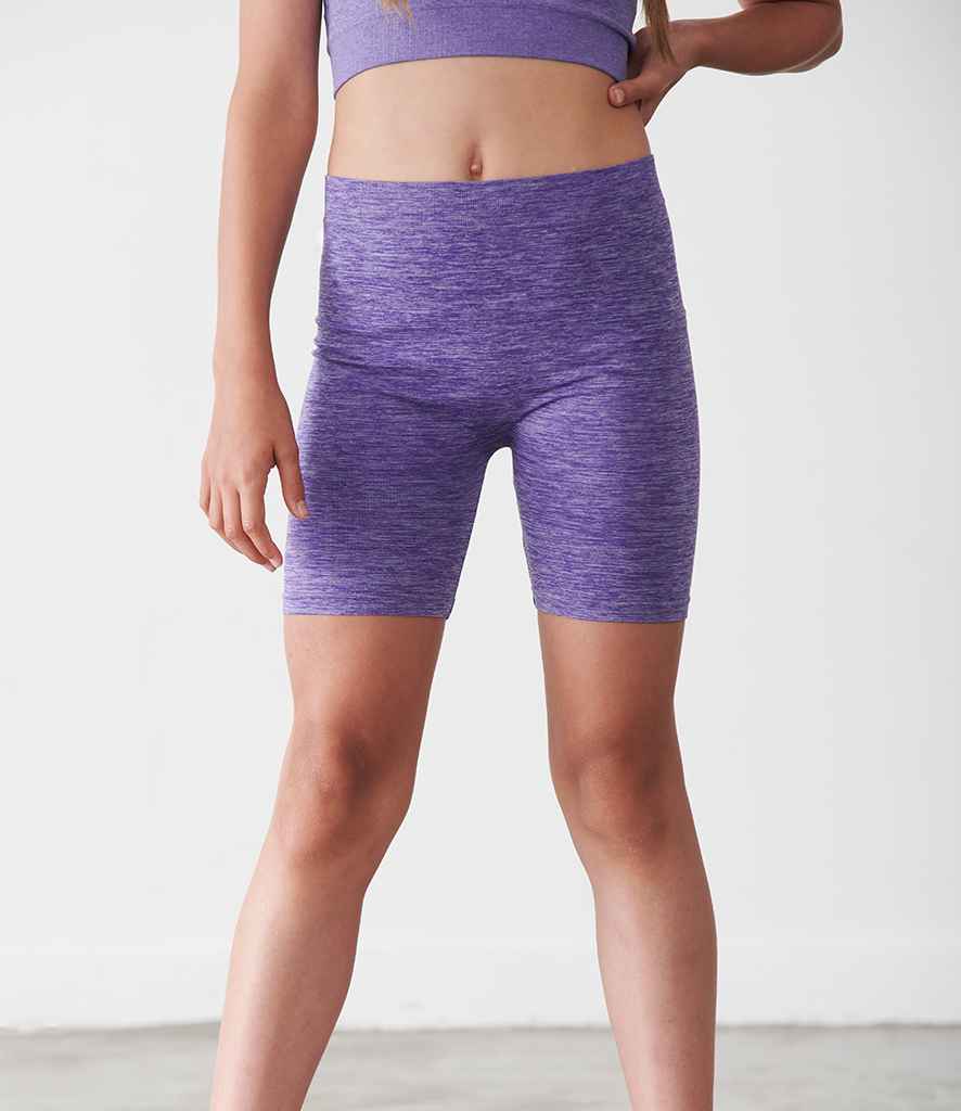 Tombo Kids Seamless Shorts in Purple Marl by Tombo — Custom branded clothing by Print Press, featuring premium embroidery produced in our specialist print lab in the UK.