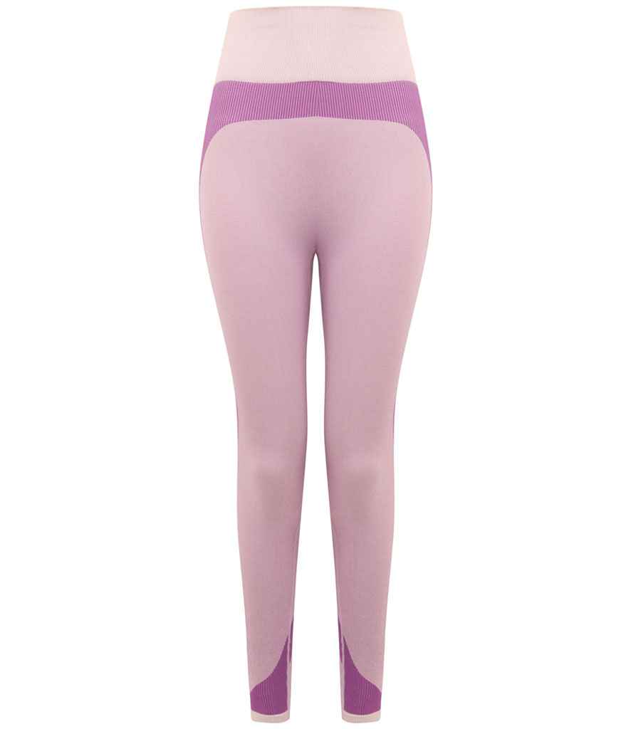 Tombo Ladies Seamless Panelled Leggings in Light Pink Purple by Tombo — Custom branded clothing by Print Press, featuring premium embroidery produced in our specialist print lab in the UK.