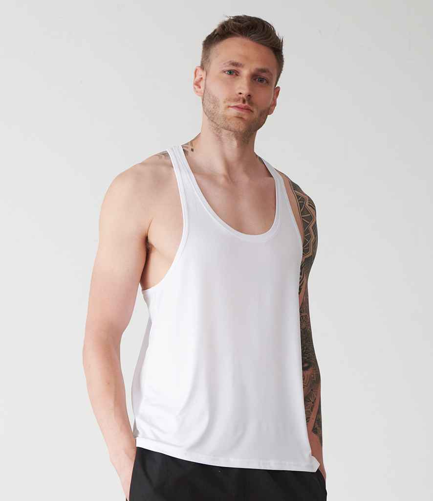 Tombo Muscle Vest in White by Tombo — Custom branded clothing by Print Press, featuring premium embroidery produced in our specialist print lab in the UK.