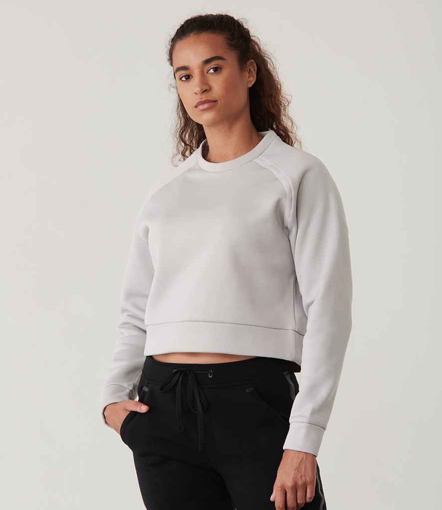Tombo Ladies Cropped Sweatshirt in Light Grey by Tombo — Custom branded clothing by Print Press, featuring premium embroidery produced in our specialist print lab in the UK.