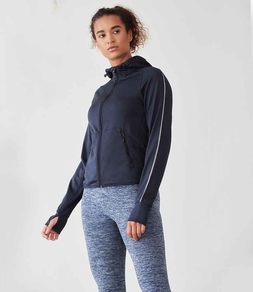Tombo Ladies Lightweight Running Hoodie in Navy by Tombo — Custom branded clothing by Print Press, featuring premium embroidery produced in our specialist print lab in the UK.