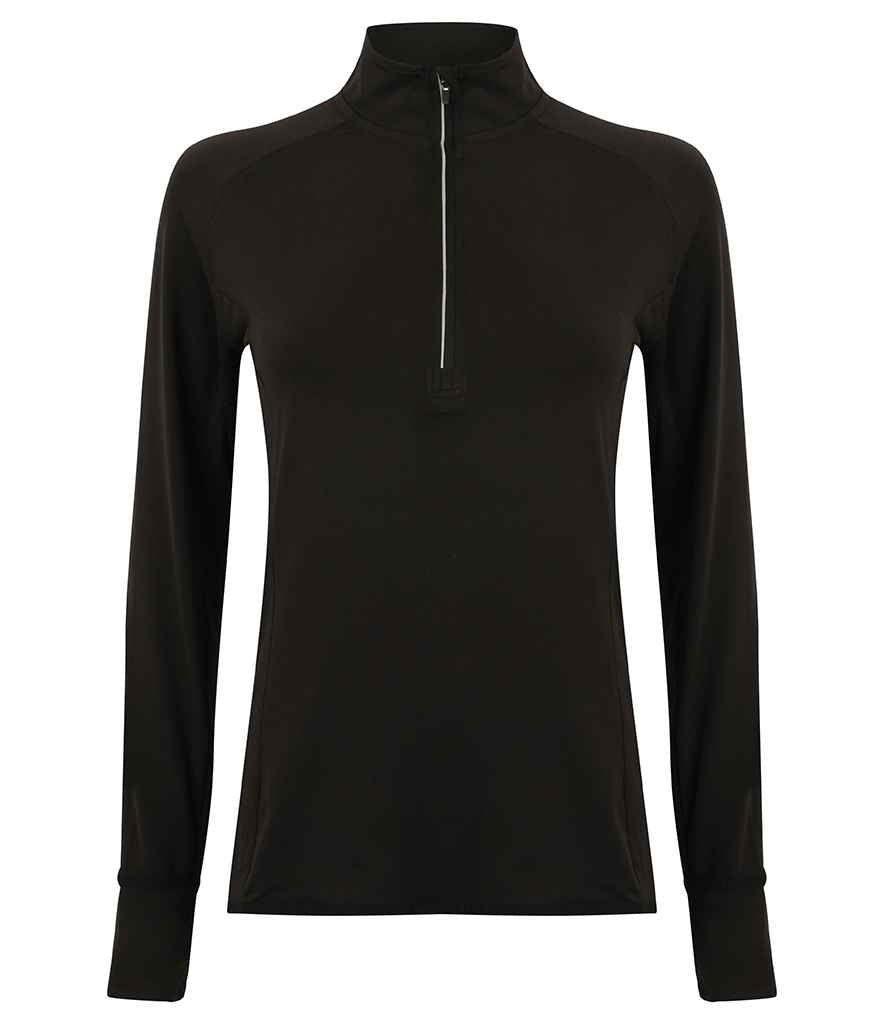 Tombo Ladies Long Sleeve Zip Neck Performance Top in by Tombo — Custom branded clothing by Print Press, featuring premium embroidery produced in our specialist print lab in the UK.