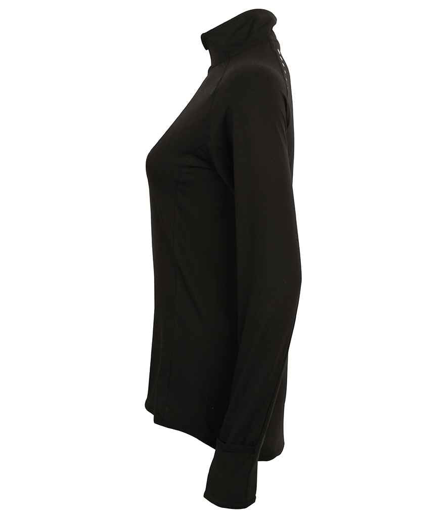 Tombo Ladies Long Sleeve Zip Neck Performance Top in by Tombo — Custom branded clothing by Print Press, featuring premium embroidery produced in our specialist print lab in the UK.