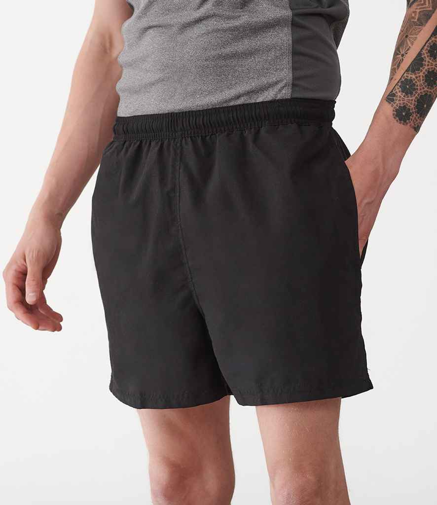 Tombo Active Track Shorts in Black by Tombo — Custom branded clothing by Print Press, featuring premium embroidery produced in our specialist print lab in the UK.