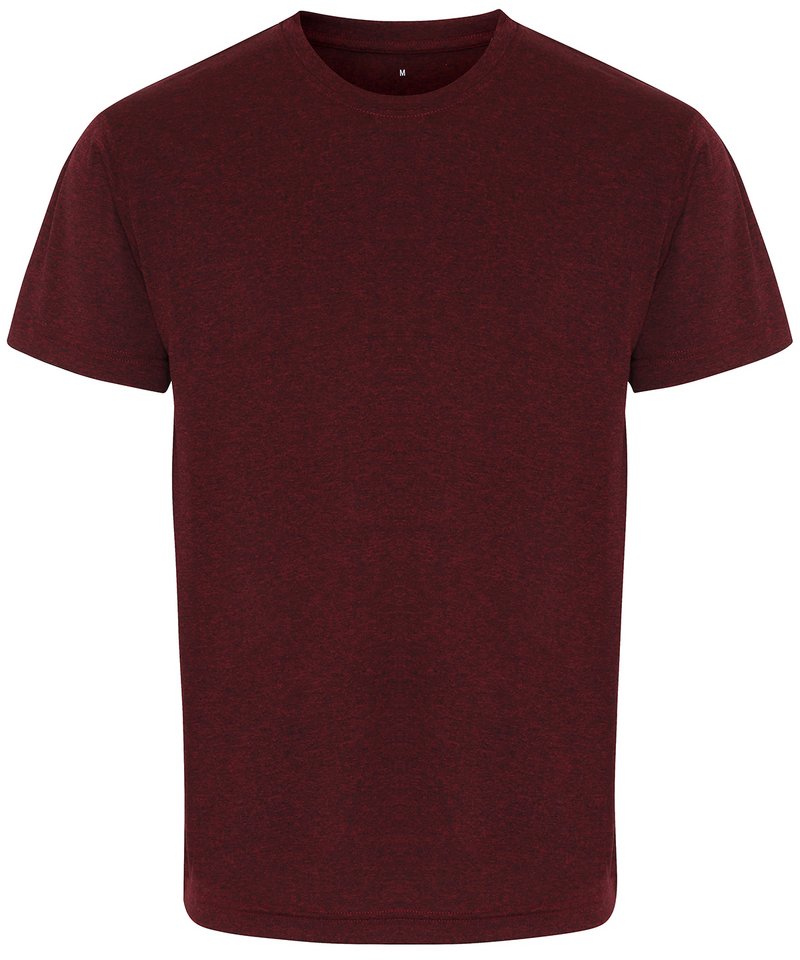 Tridri Performance T-Shirt - (2nd Colours) in Burgundy Black Melange by TriDri — Custom branded clothing by Print Press, featuring premium embroidery produced in our specialist print lab in the UK.