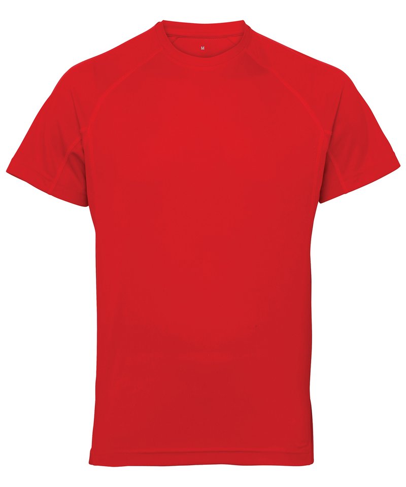 Tridri Panelled Tech Tee in Fire Red by TriDri — Custom branded clothing by Print Press, featuring premium embroidery produced in our specialist print lab in the UK.