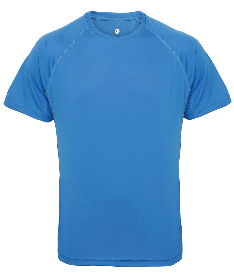 Tridri Panelled Tech Tee in Sapphire by TriDri — Custom branded clothing by Print Press, featuring premium embroidery produced in our specialist print lab in the UK.