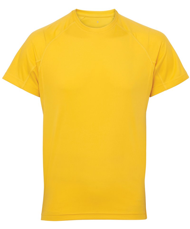 Tridri Panelled Tech Tee in Sun Yellow by TriDri — Custom branded clothing by Print Press, featuring premium embroidery produced in our specialist print lab in the UK.