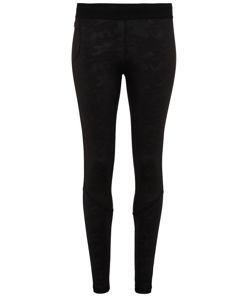 Tridri Training Leggings in Black Camo by TriDri — Custom branded clothing by Print Press, featuring premium embroidery produced in our specialist print lab in the UK.