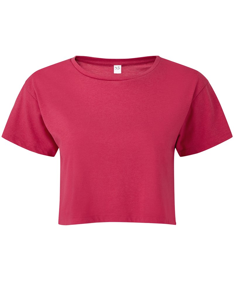 Women's Tridri Crop Top in Hot Pink by TriDri — Custom branded clothing by Print Press, featuring premium embroidery produced in our specialist print lab in the UK.