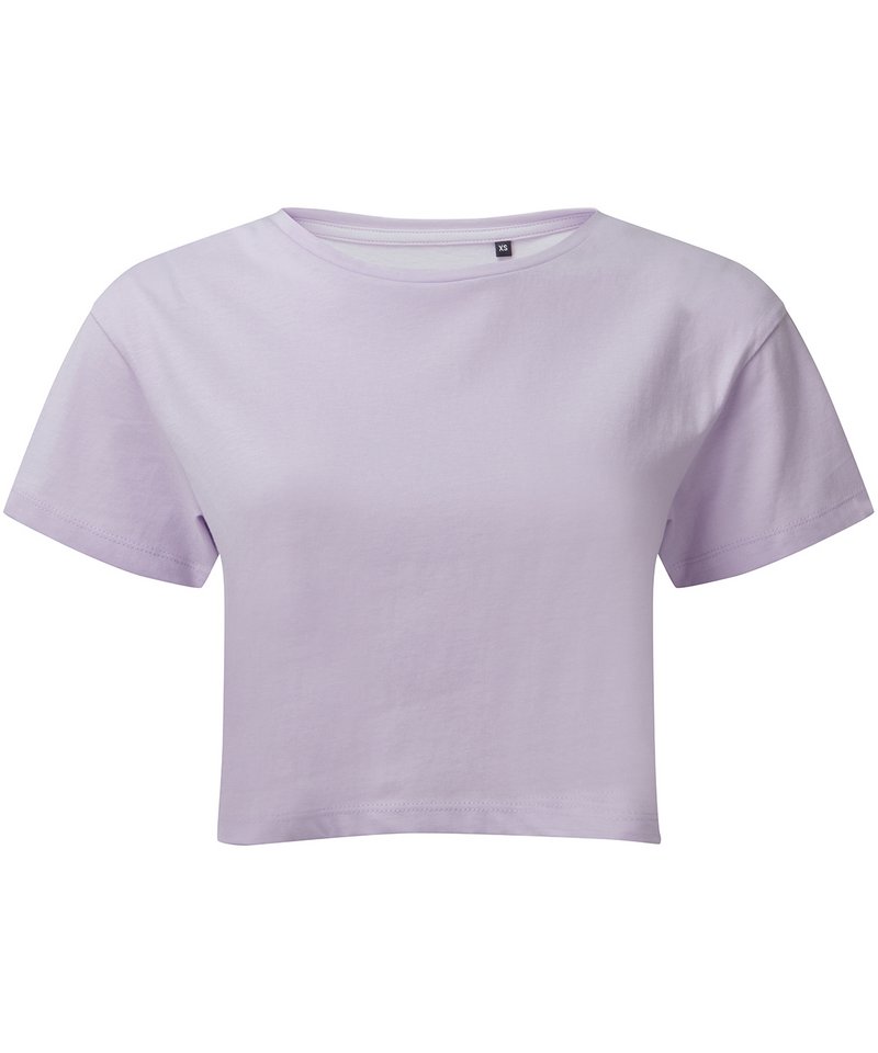Women's Tridri Crop Top in Lilac by TriDri — Custom branded clothing by Print Press, featuring premium embroidery produced in our specialist print lab in the UK.