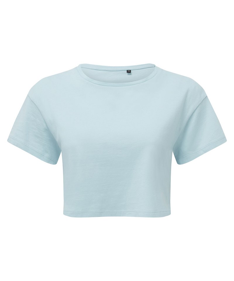 Women's Tridri Crop Top in Sky Blue by TriDri — Custom branded clothing by Print Press, featuring premium embroidery produced in our specialist print lab in the UK.