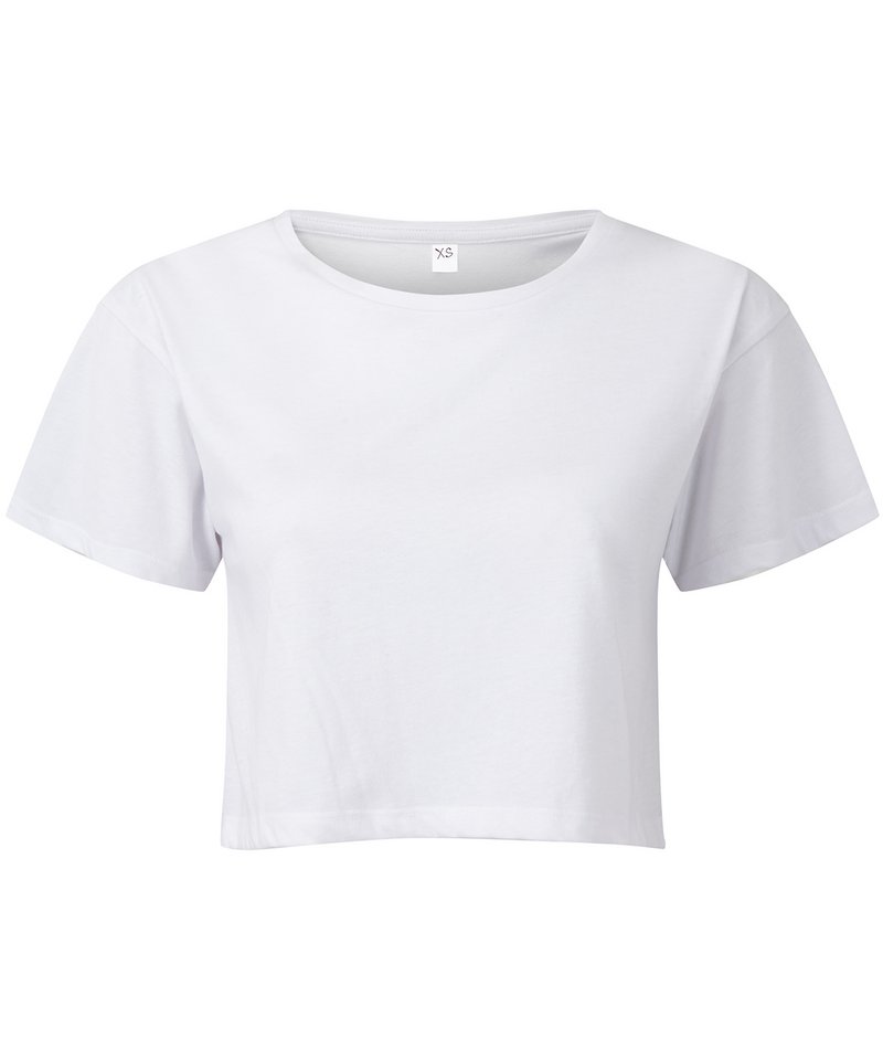 Women's Tridri Crop Top in White by TriDri — Custom branded clothing by Print Press, featuring premium embroidery produced in our specialist print lab in the UK.