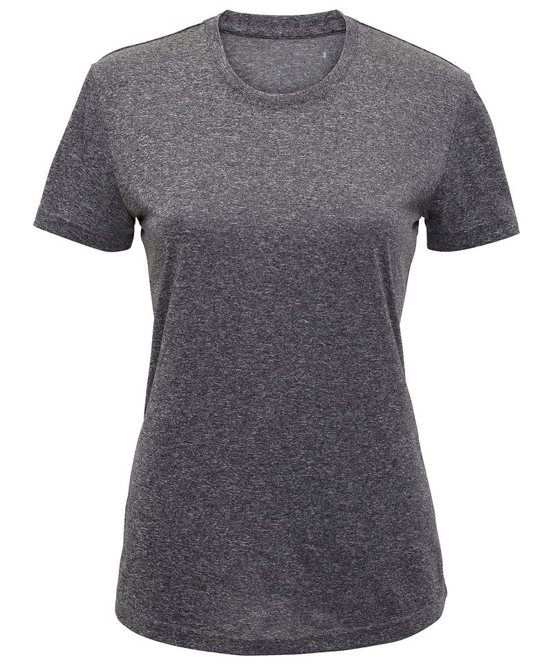 Women's Tridri Performance T-Shirt in Black Melange by TriDri — Custom branded clothing by Print Press, featuring premium embroidery produced in our specialist print lab in the UK.