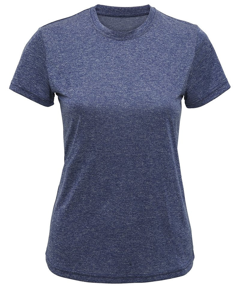 Women's Tridri Performance T-Shirt in Blue Melange by TriDri — Custom branded clothing by Print Press, featuring premium embroidery produced in our specialist print lab in the UK.