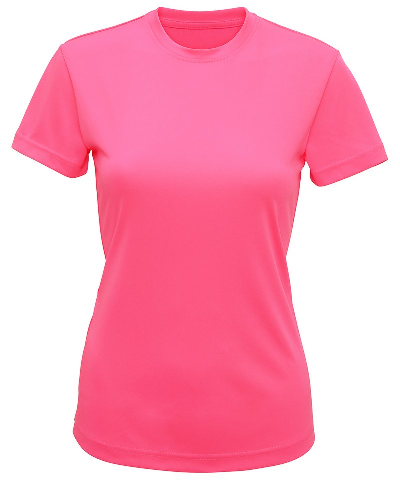 Women's Tridri Performance T-Shirt in Lightning Pink by TriDri — Custom branded clothing by Print Press, featuring premium embroidery produced in our specialist print lab in the UK.