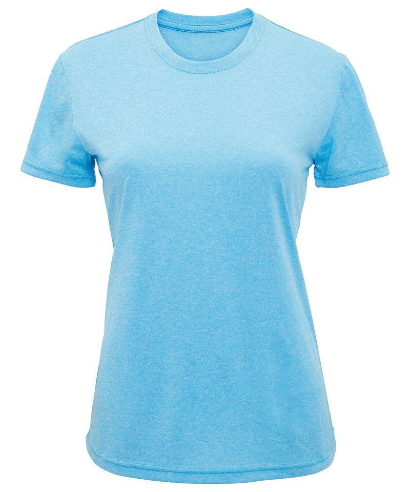 Women's Tridri Performance T-Shirt in Turquoise Melange by TriDri — Custom branded clothing by Print Press, featuring premium embroidery produced in our specialist print lab in the UK.