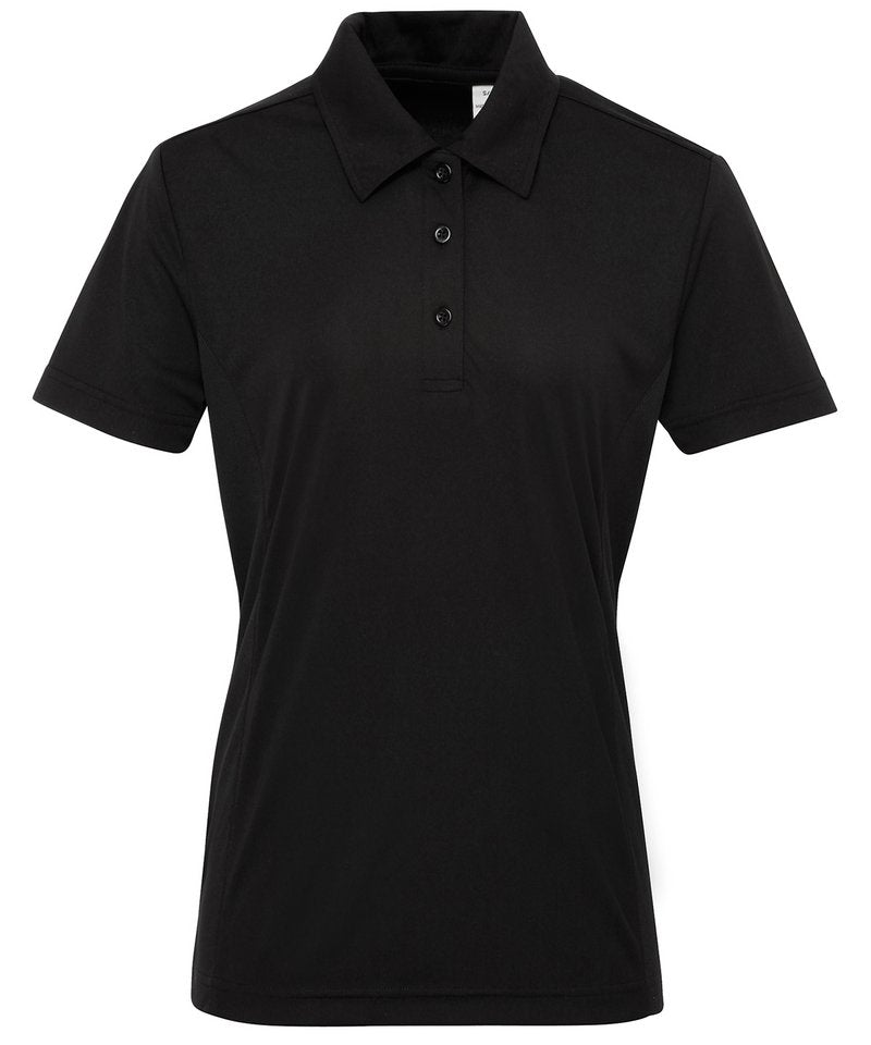 Women's Tridri Panelled Polo in Black by TriDri — Custom branded clothing by Print Press, featuring premium embroidery produced in our specialist print lab in the UK.