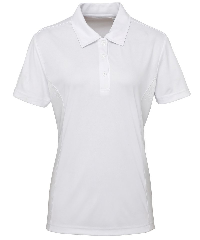 Women's Tridri Panelled Polo in White by TriDri — Custom branded clothing by Print Press, featuring premium embroidery produced in our specialist print lab in the UK.