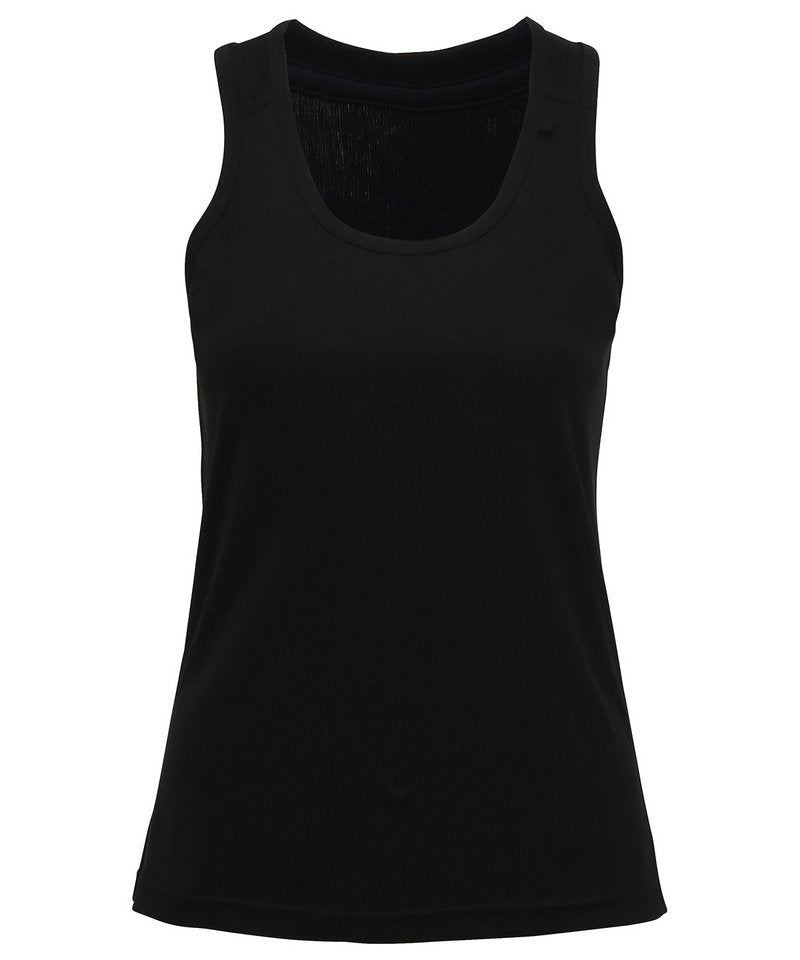 Women's Tridri Panelled Fitness Vest in Black by TriDri — Custom branded clothing by Print Press, featuring premium embroidery produced in our specialist print lab in the UK.