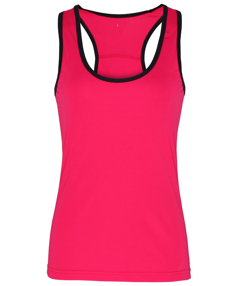 Women's Tridri Panelled Fitness Vest in Hot Pink Black by TriDri — Custom branded clothing by Print Press, featuring premium embroidery produced in our specialist print lab in the UK.