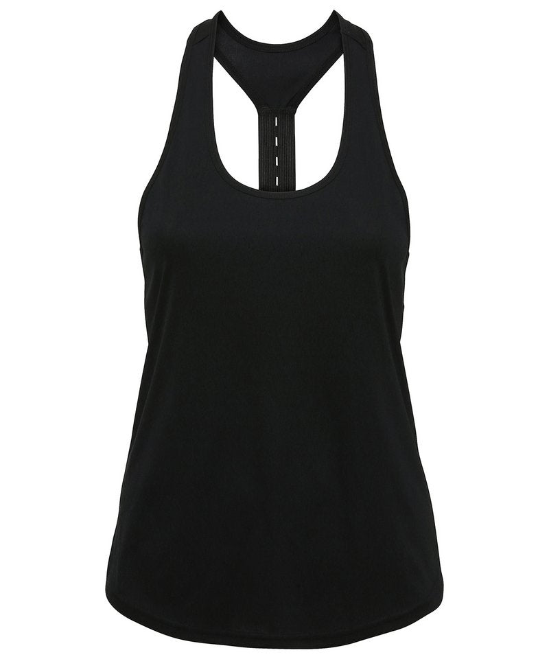 Women's Tridri Performance Strap Back Vest in Black by TriDri — Custom branded clothing by Print Press, featuring premium embroidery produced in our specialist print lab in the UK.