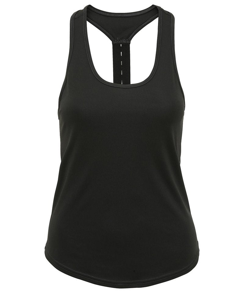 Women's Tridri Performance Strap Back Vest in Charcoal by TriDri — Custom branded clothing by Print Press, featuring premium embroidery produced in our specialist print lab in the UK.
