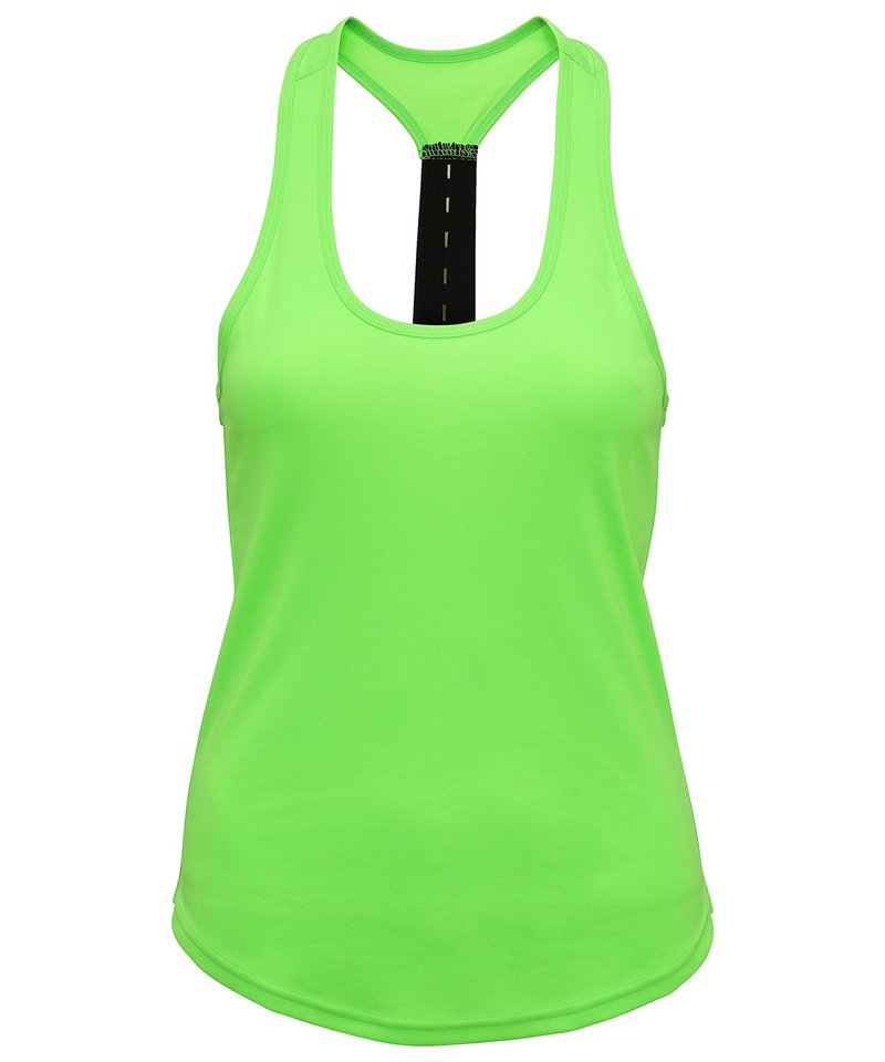 Women's Tridri Performance Strap Back Vest in Lightning Green by TriDri — Custom branded clothing by Print Press, featuring premium embroidery produced in our specialist print lab in the UK.