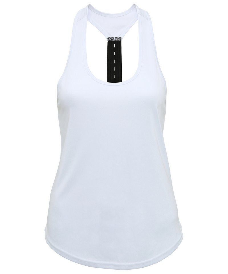 Women's Tridri Performance Strap Back Vest in White by TriDri — Custom branded clothing by Print Press, featuring premium embroidery produced in our specialist print lab in the UK.