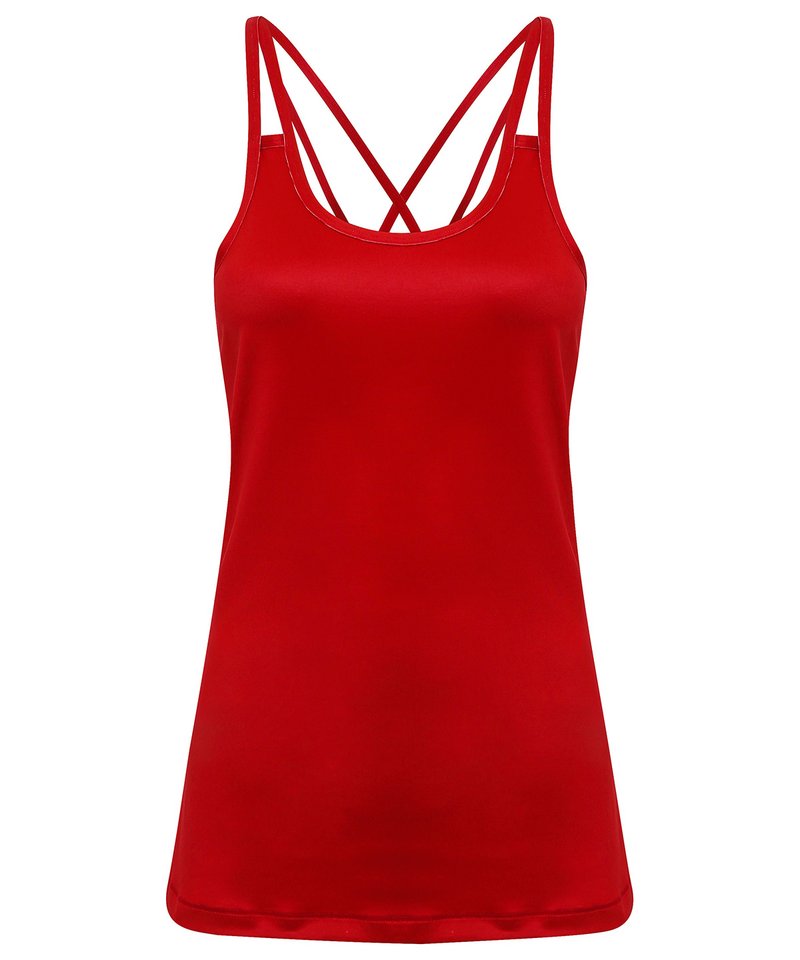 Women's Tridri 'Laser Cut' Spaghetti Strap Vest in by TriDri — Custom branded clothing by Print Press, featuring premium embroidery produced in our specialist print lab in the UK.
