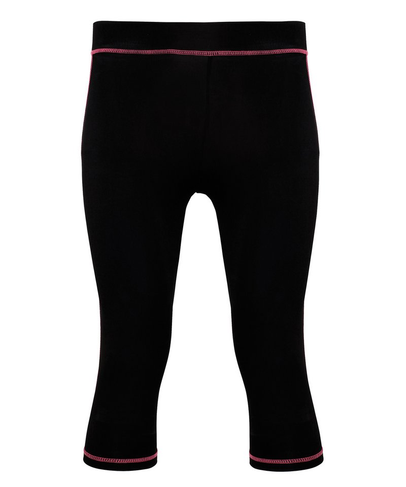 Women's Tridri Capri Fitness Leggings in Black Hot Pink by TriDri — Custom branded clothing by Print Press, featuring premium embroidery produced in our specialist print lab in the UK.