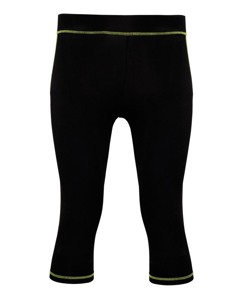 Women's Tridri Capri Fitness Leggings in Black Lightning Green by TriDri — Custom branded clothing by Print Press, featuring premium embroidery produced in our specialist print lab in the UK.