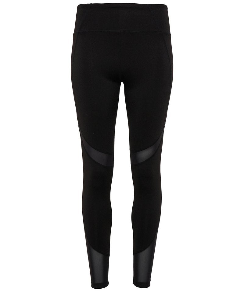 Women's Tridri Mesh Tech Panel Leggings Full-Length in Black by TriDri — Custom branded clothing by Print Press, featuring premium embroidery produced in our specialist print lab in the UK.